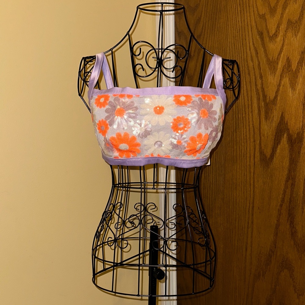 Aerie Lavender and Orange Floral Bra